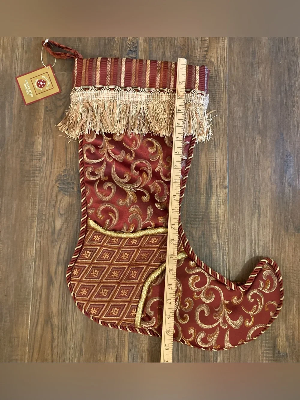 NWT Dillard’s Trimmings Brocade & Tapestry Christmas Stocking
